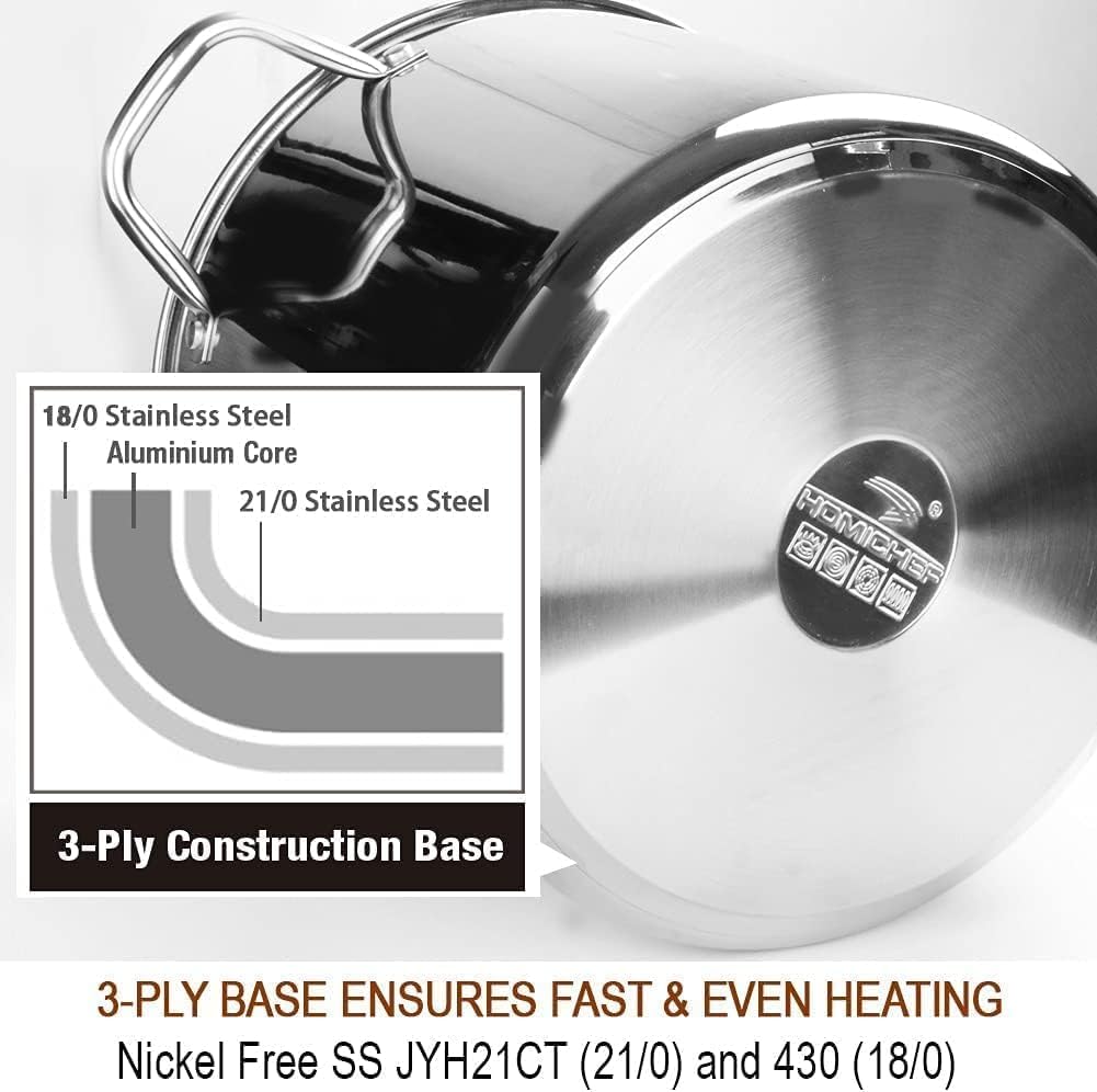 Large 16 - Quart Stock Pot with Glass Lid | Zigeze