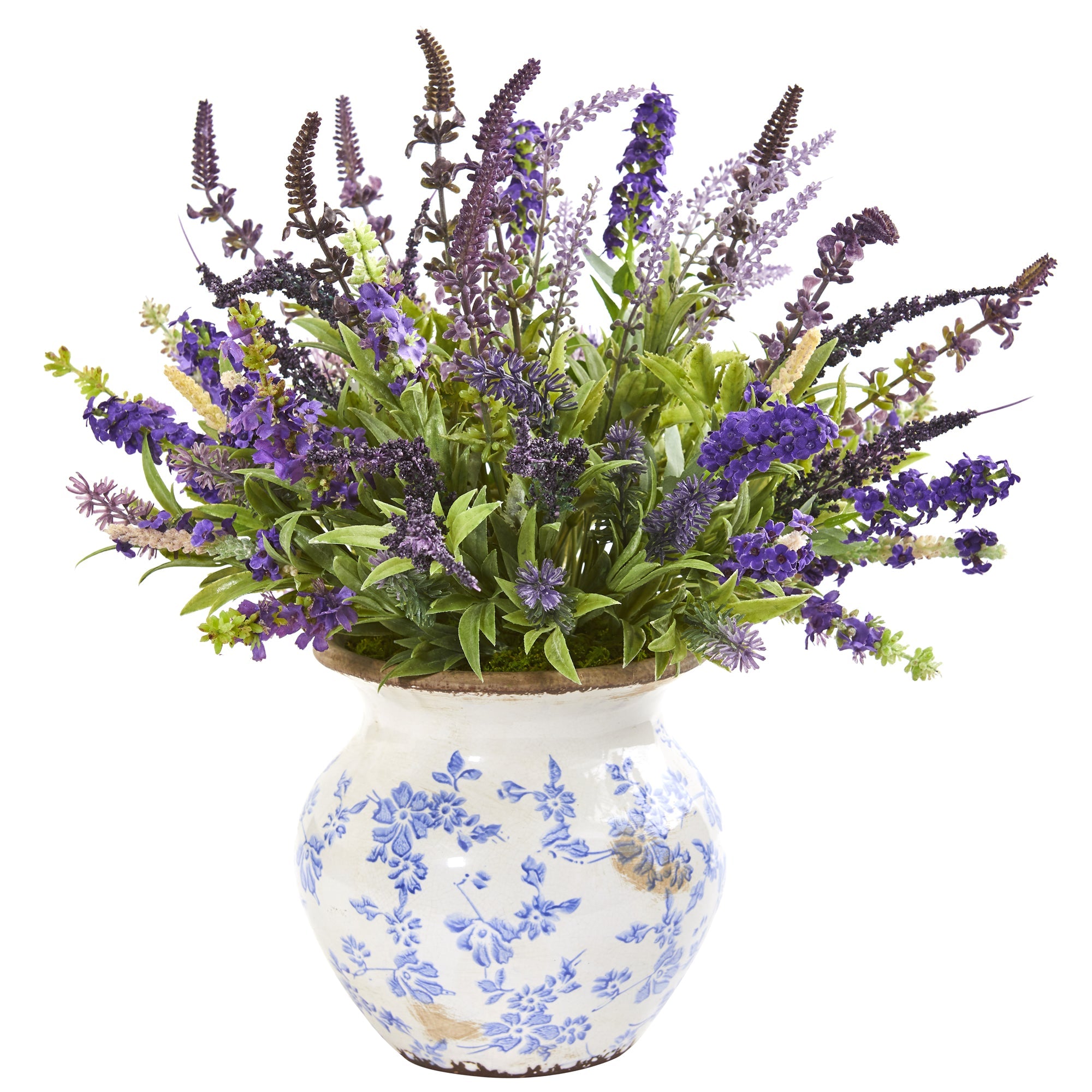 Lavender Artificial Arrangement in Floral Vase | Zigeze