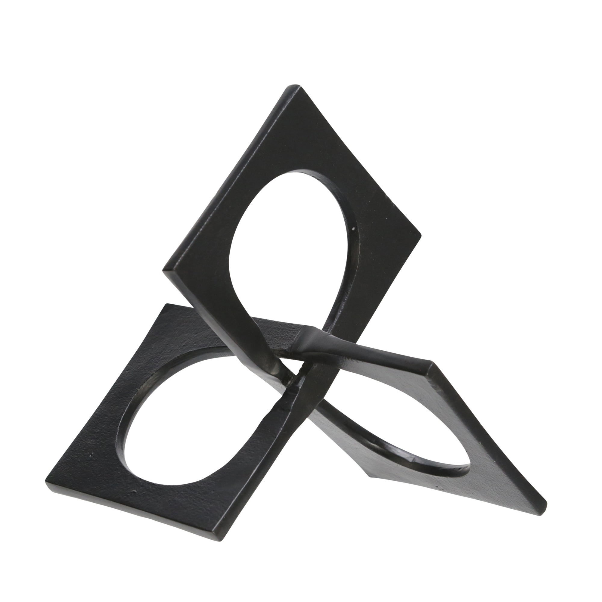 Metal 9" Linked Square Decor, Black | Zigeze