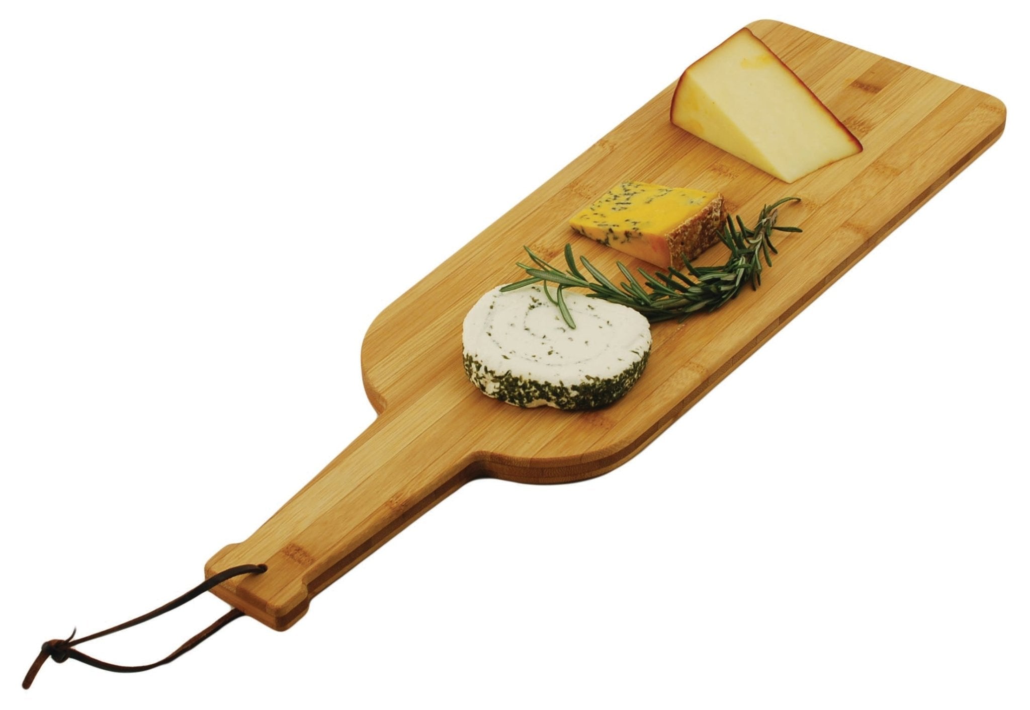 Natural Bamboo Wine Bottle - Shaped Cheese Board | Zigeze