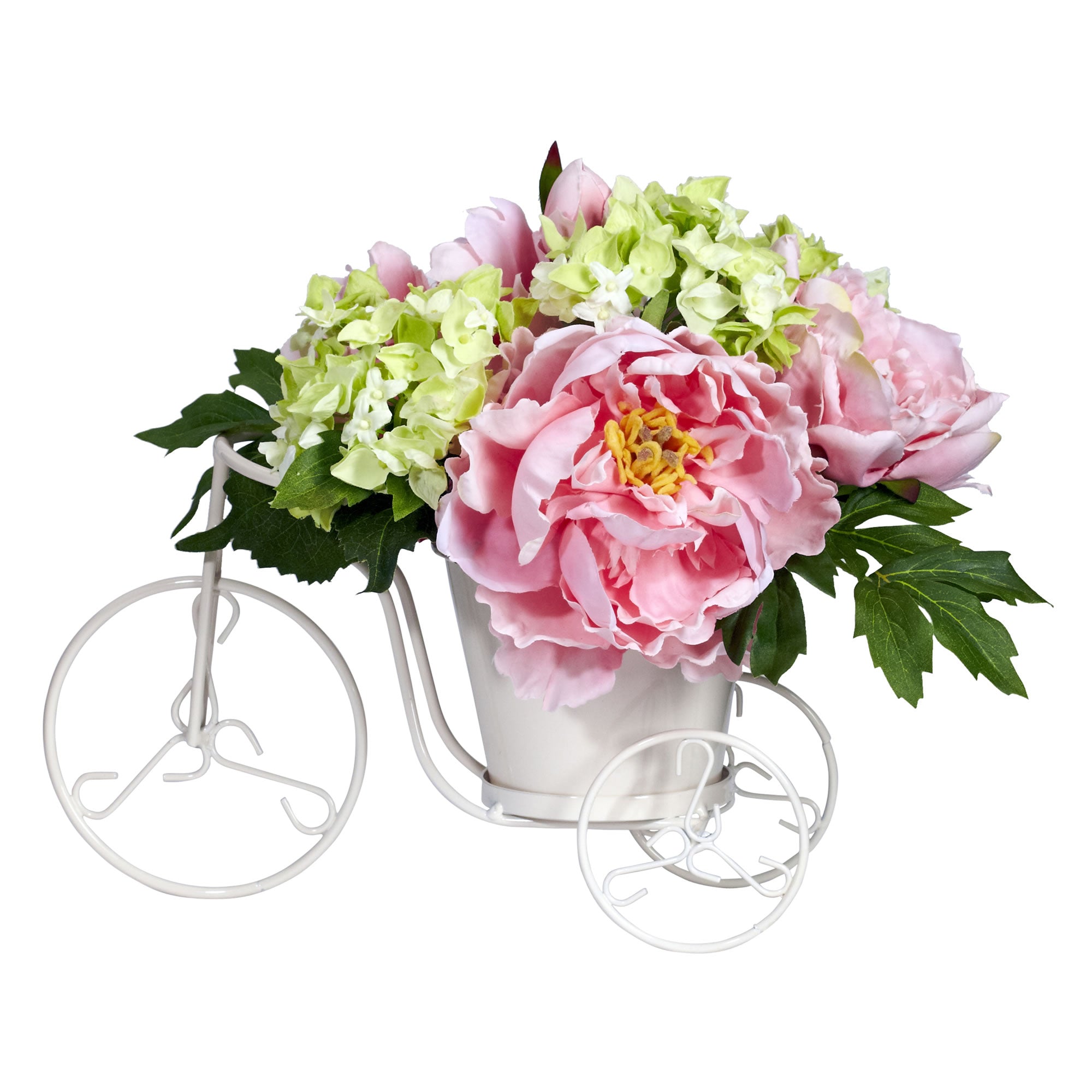 Peony & Hydrangea Tricycle Silk Flower Arrangement | Zigeze