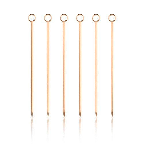 Polished Copper Cocktail Picks, Set of 6 | Zigeze