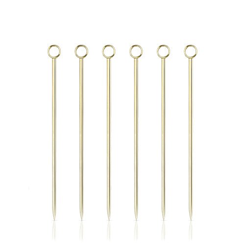 Polished Gold Cocktail Picks, Set of 6 | Zigeze