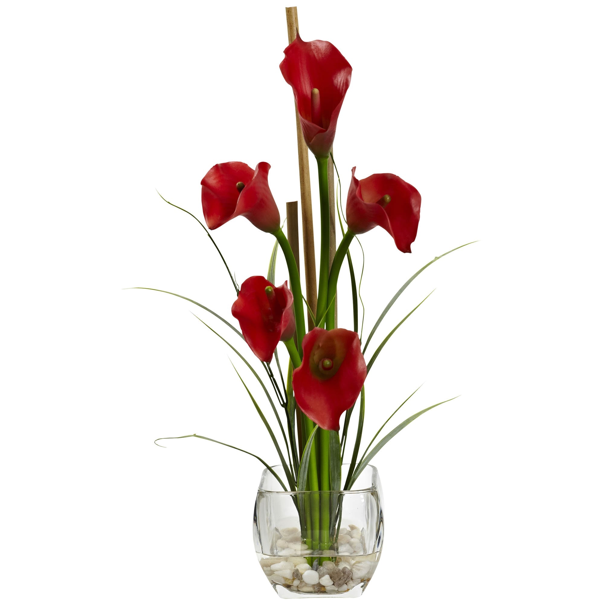 Red Calla Lily Artificial Flower Arrangement | Zigeze