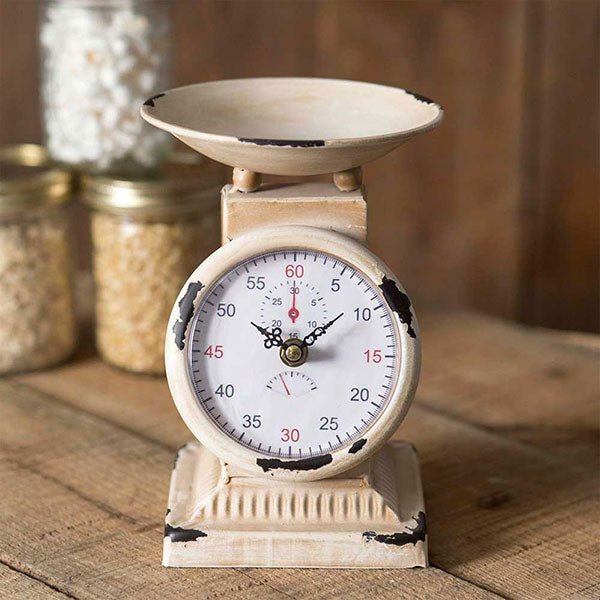 Small Kitchen Faux Scale Clock | Zigeze
