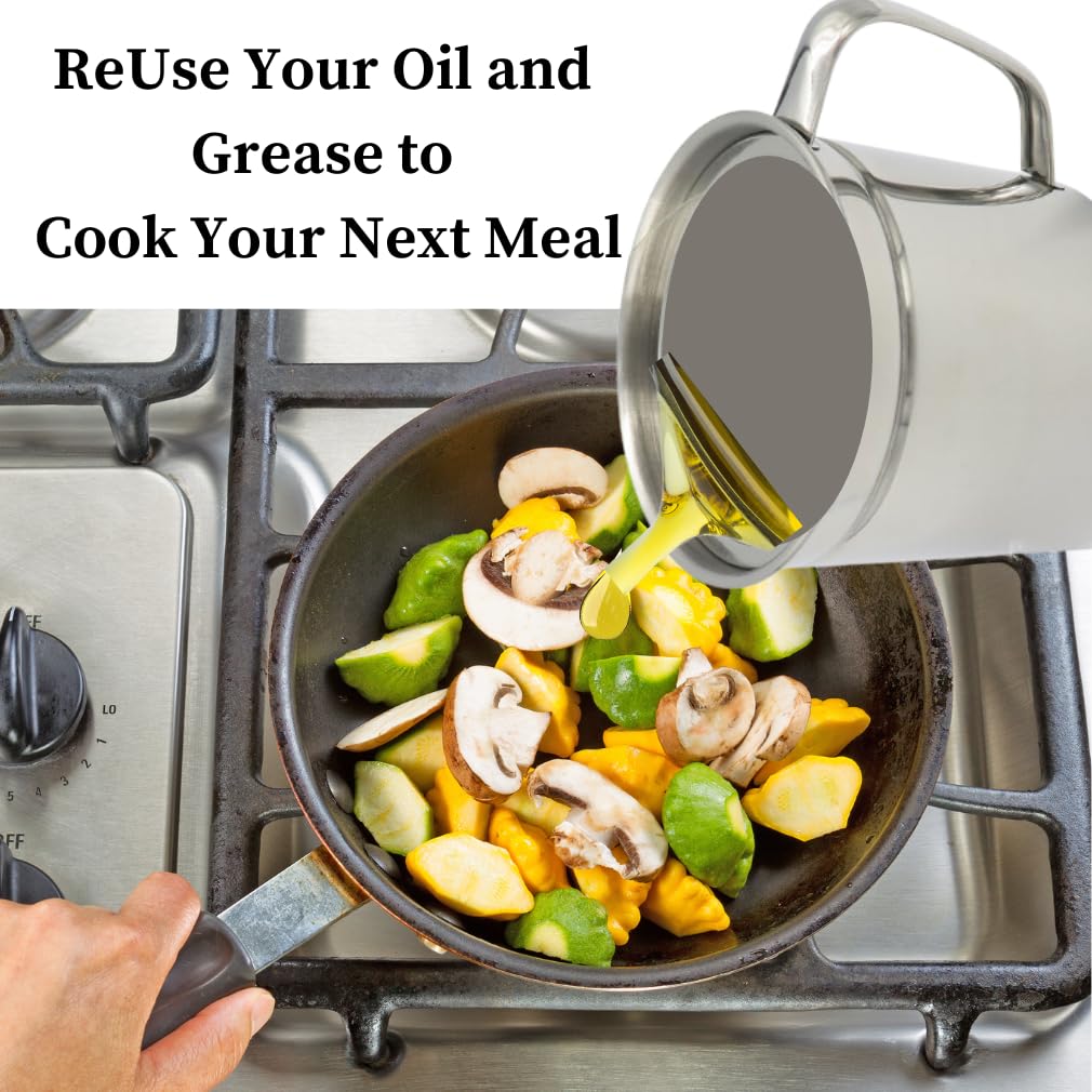 Stainless Steel Bacon Grease Strainer and Keeper | Zigeze