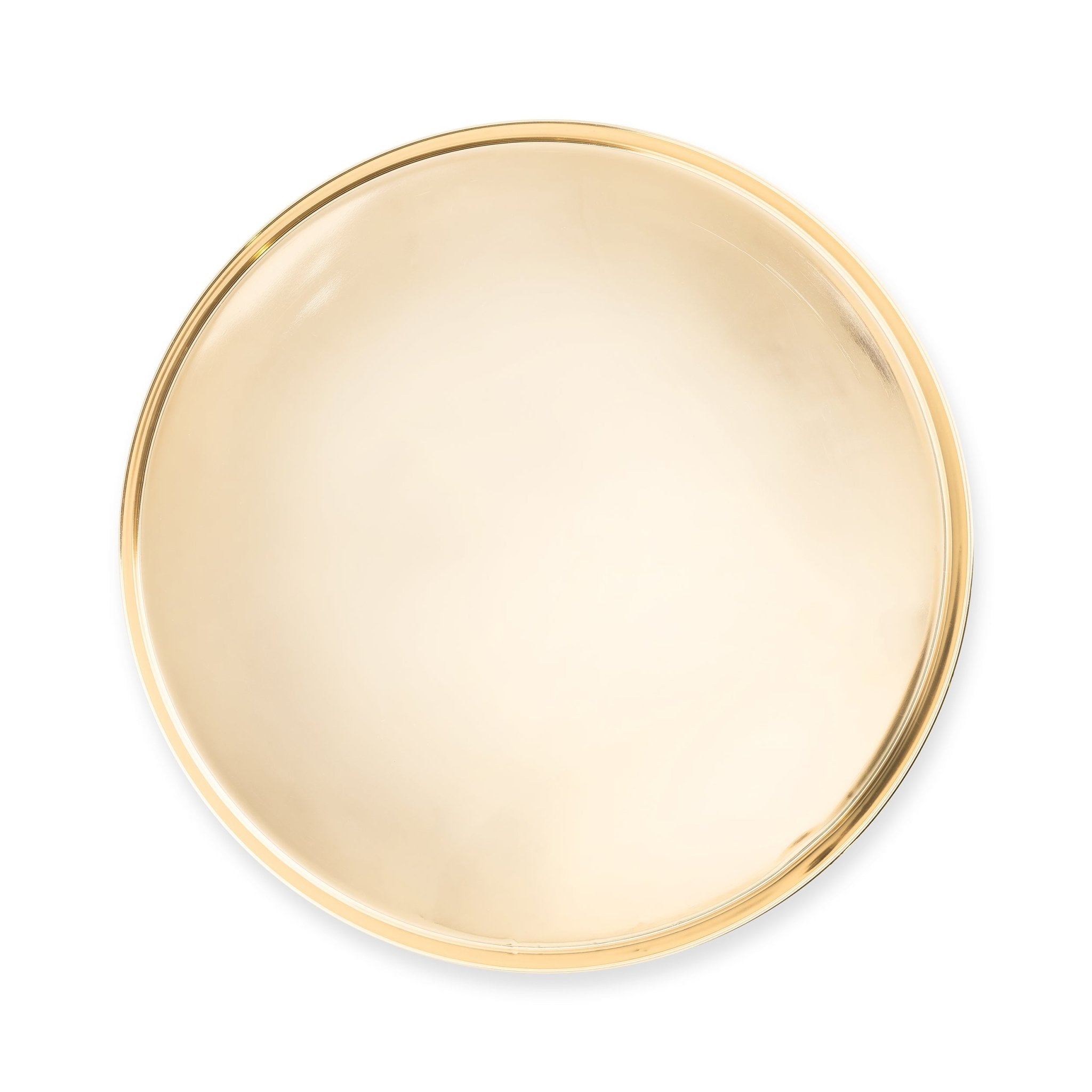 Stainless Steel Round Gold Serving Tray, Gold | Zigeze