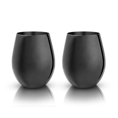 Stainless Steel Stemless Wine Glasses, Set of 2 | Zigeze