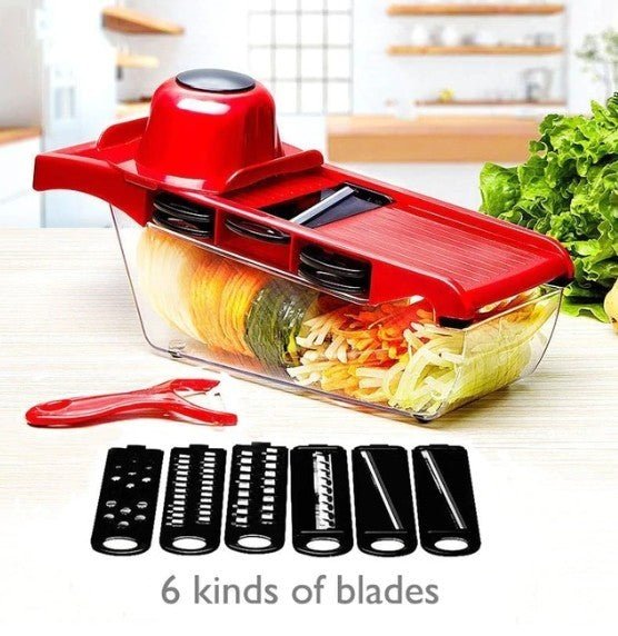 Stainless Steel Vegetable Slicer with 6 Blades | Zigeze