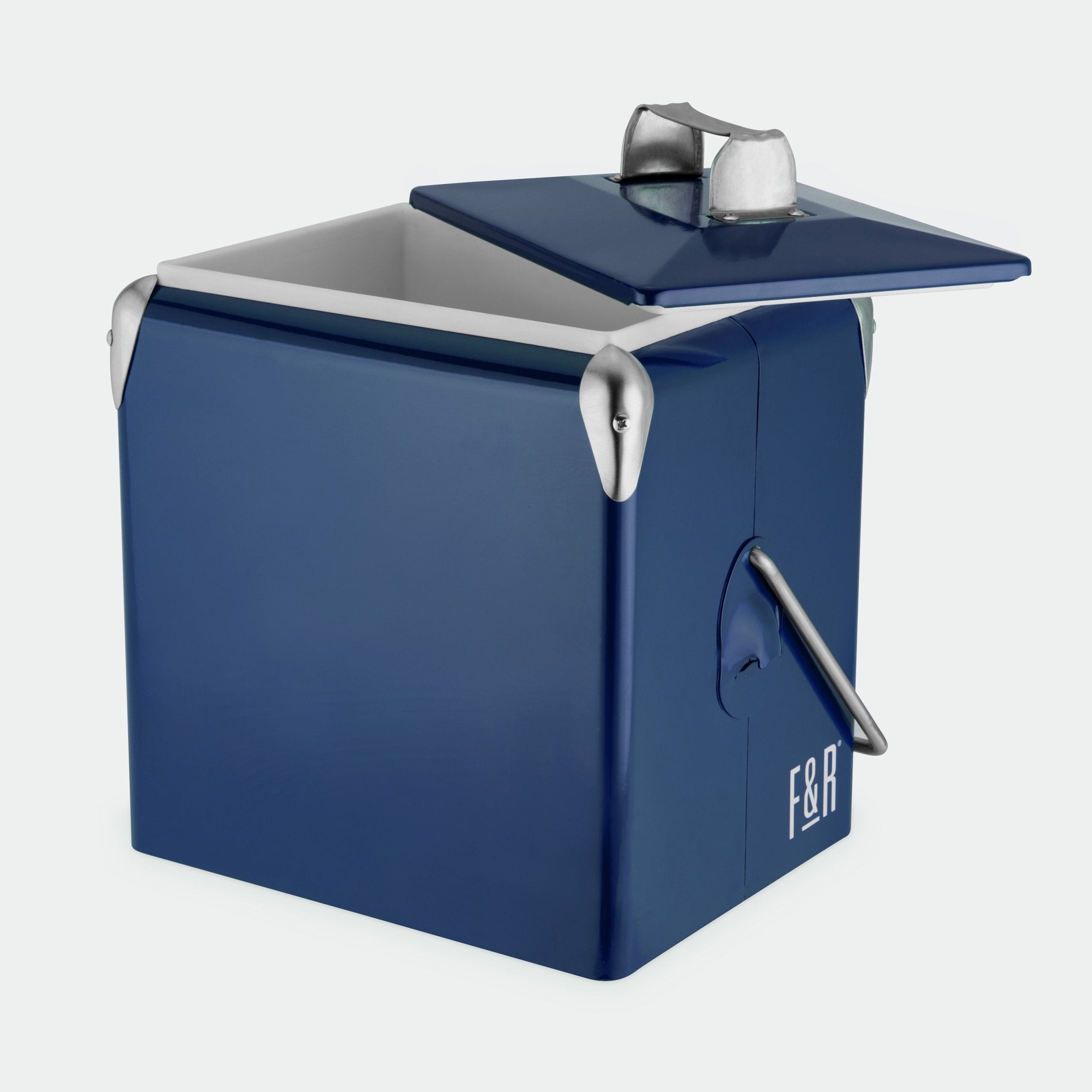 Stainless Steel Vintage Metal Cooler in Blue | Zigeze