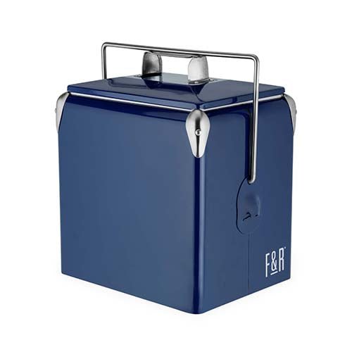 Stainless Steel Vintage Metal Cooler in Blue | Zigeze