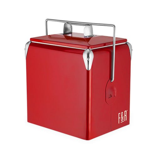 Stainless Steel Vintage Metal Cooler in Red | Zigeze