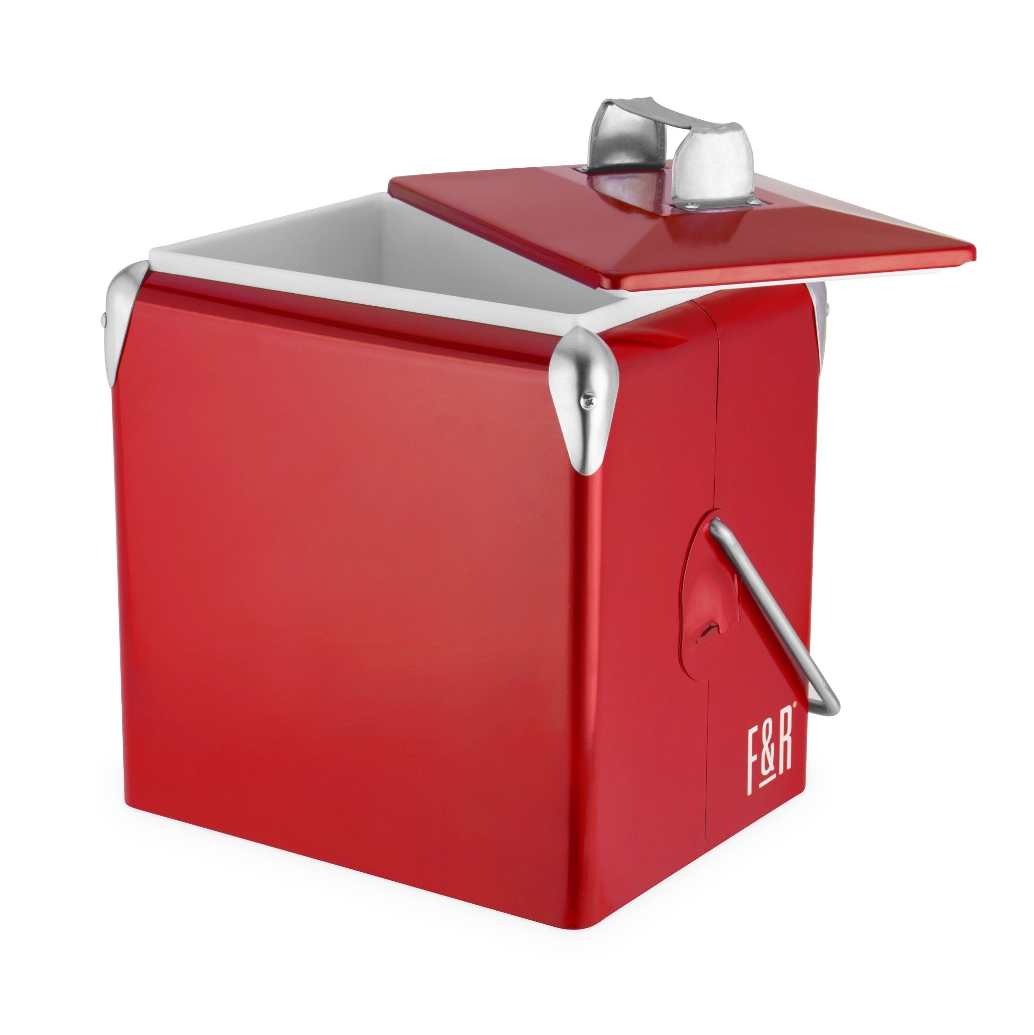 Stainless Steel Vintage Metal Cooler in Red | Zigeze