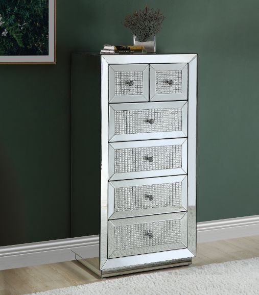 Tall 6 - Drawer Mirrored Cabinet | Zigeze