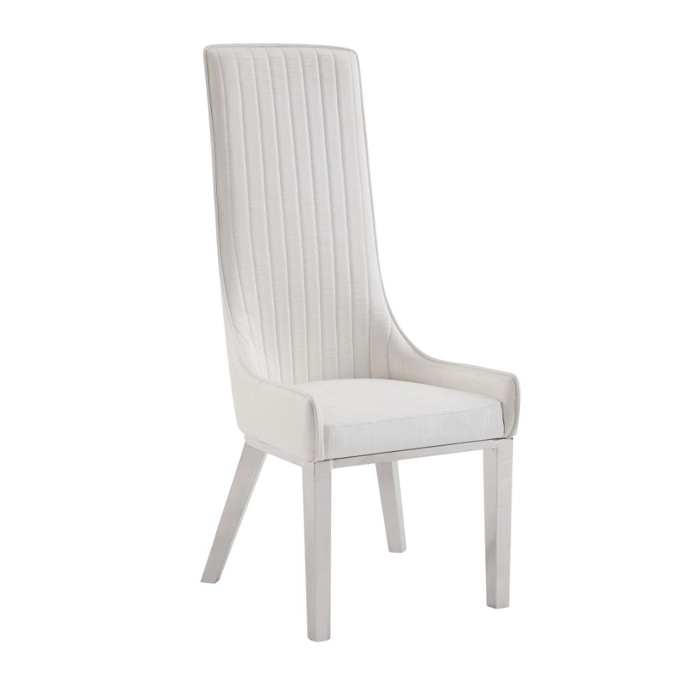 Upholstered Dining Chair (2 Pcs), Ivory | Zigeze