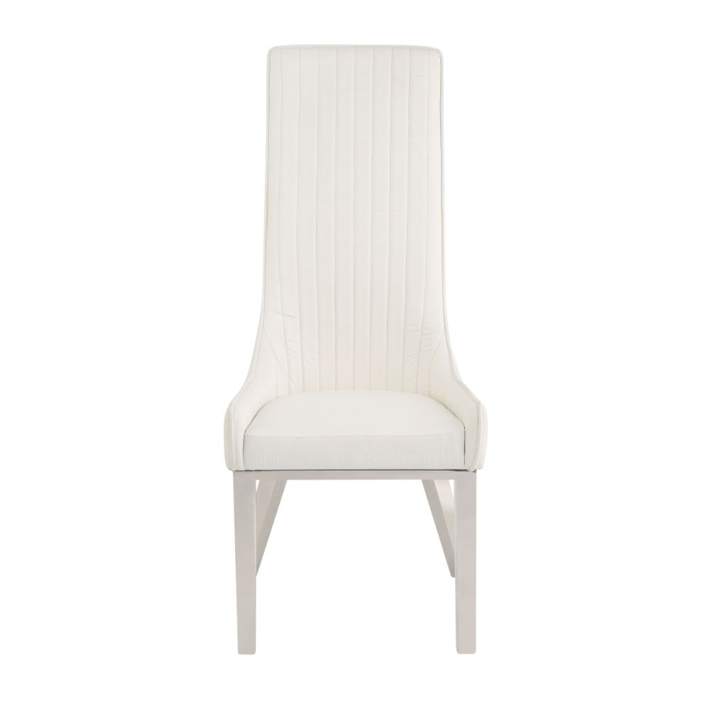 Upholstered Dining Chair (2 Pcs), Ivory | Zigeze