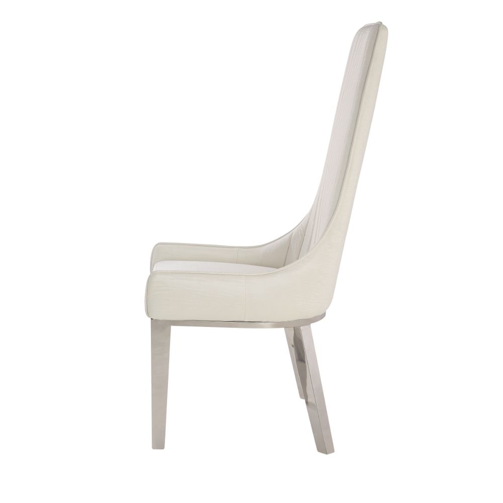 Upholstered Dining Chair (2 Pcs), Ivory | Zigeze