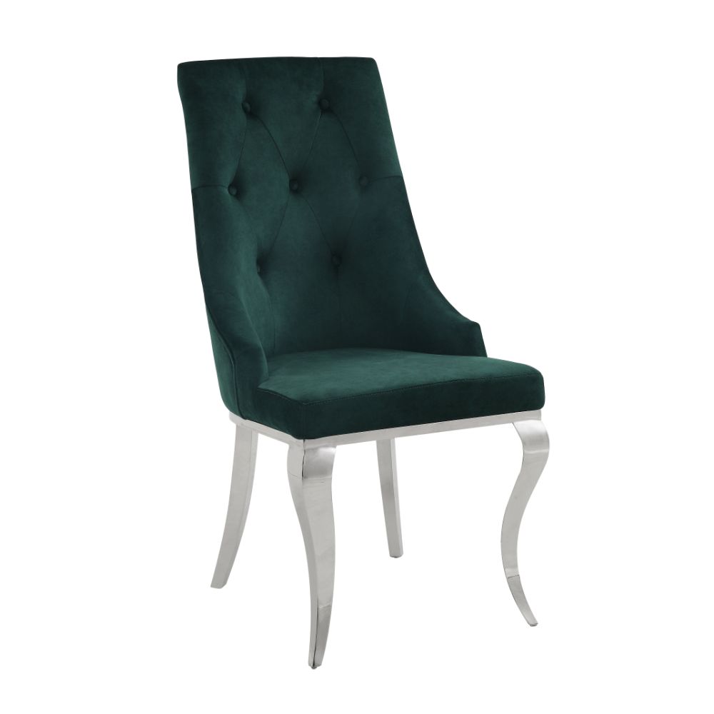 Upholstered Side Chair (2Pcs), Green | Zigeze