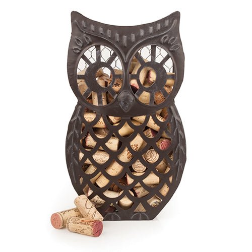 Wise Owl Cork Collector, Weathered Metal | Zigeze