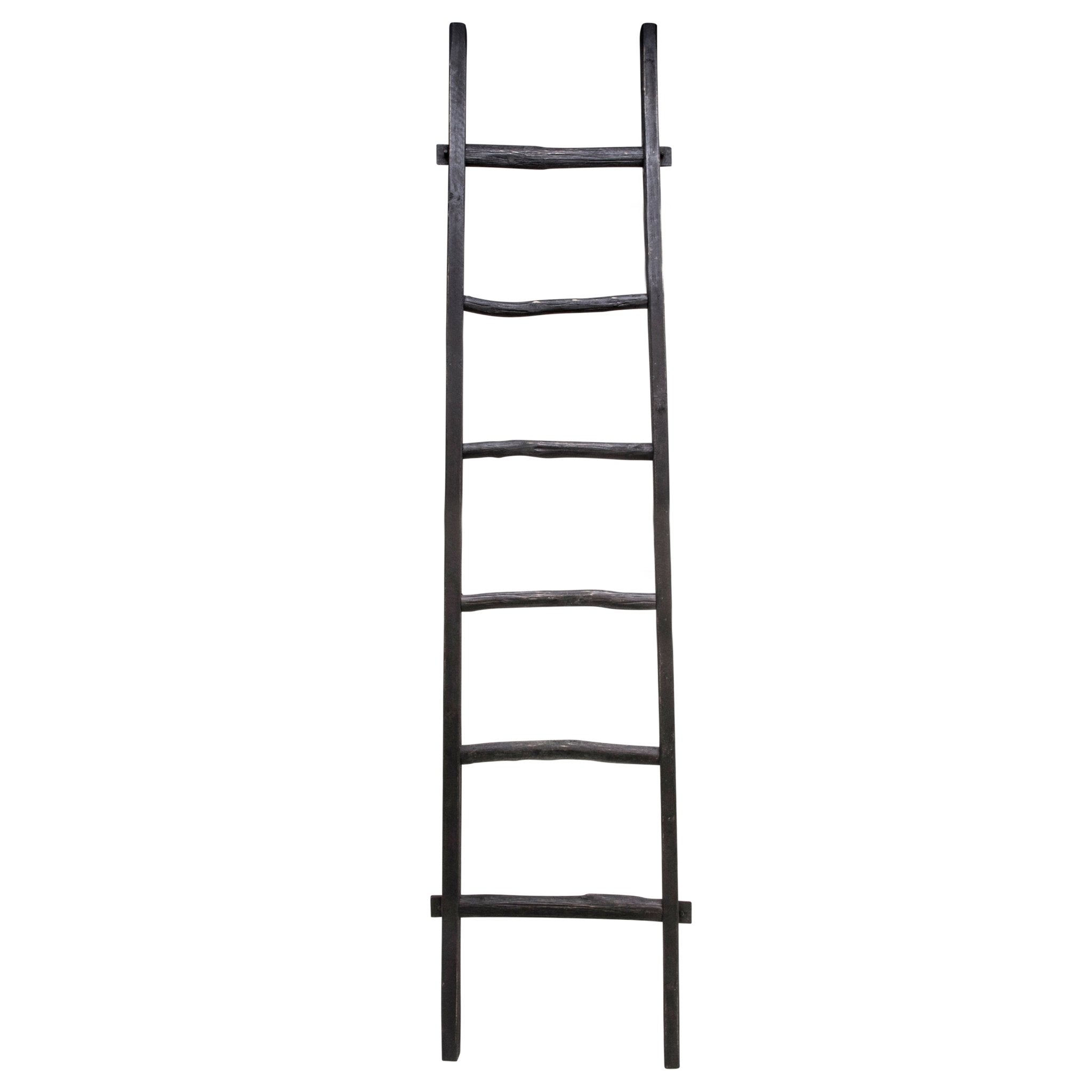 Wooden, Decorative 76" Ladder, Black | Zigeze