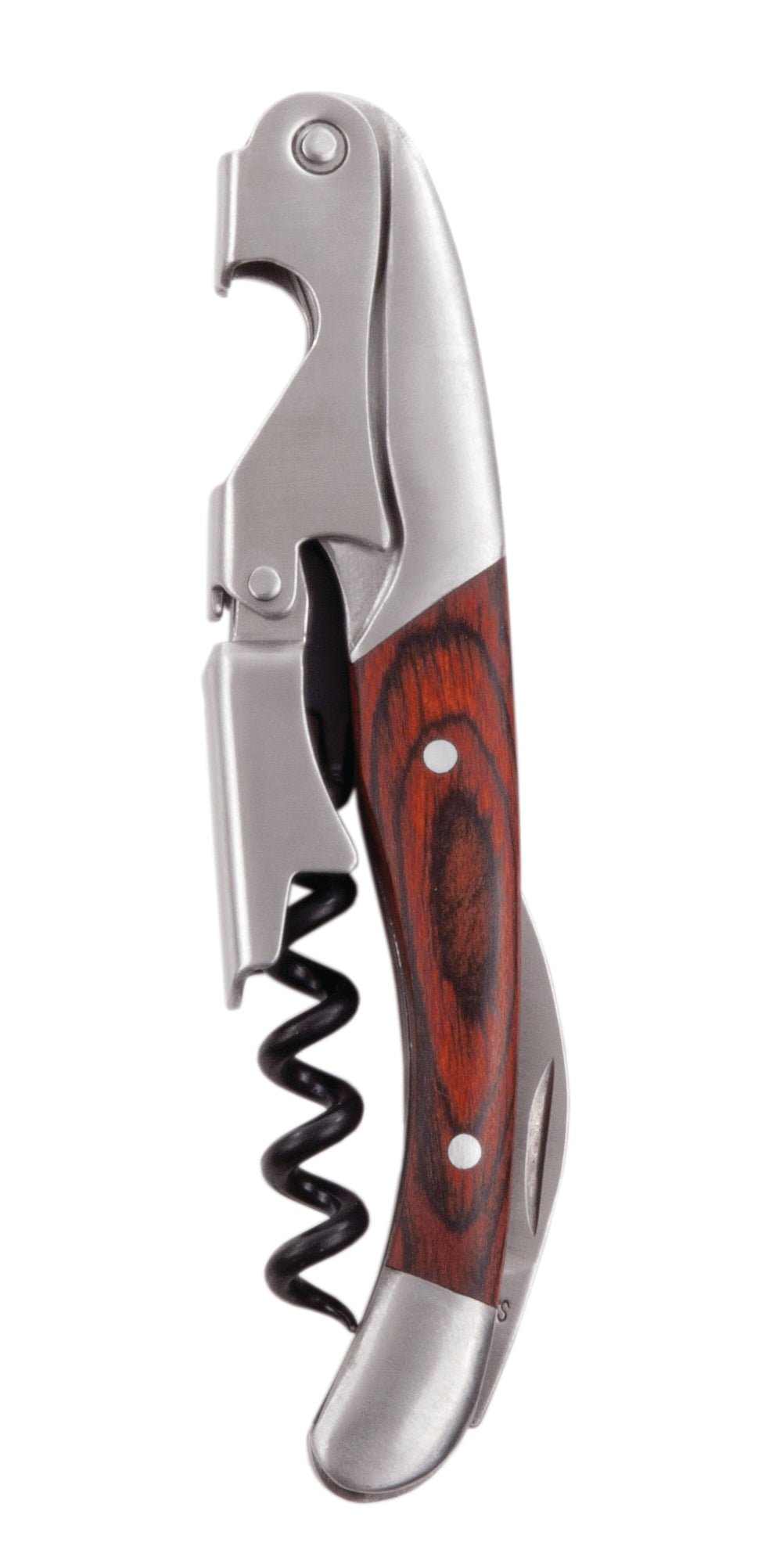 Wooden Double Hinged Corkscrew with Cutter | Zigeze