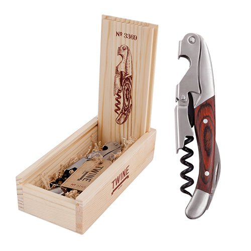 Wooden Double Hinged Corkscrew with Cutter | Zigeze