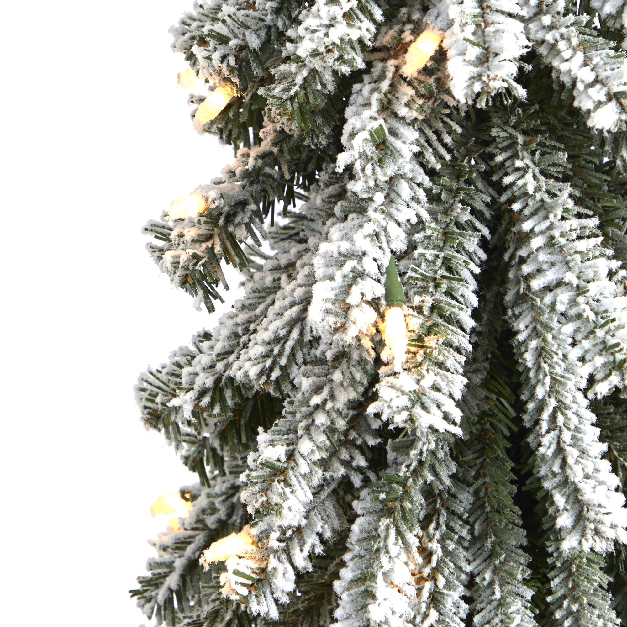 3' Flocked Grand Alpine with 50 Clear Lights and 193 Branches | Zigeze