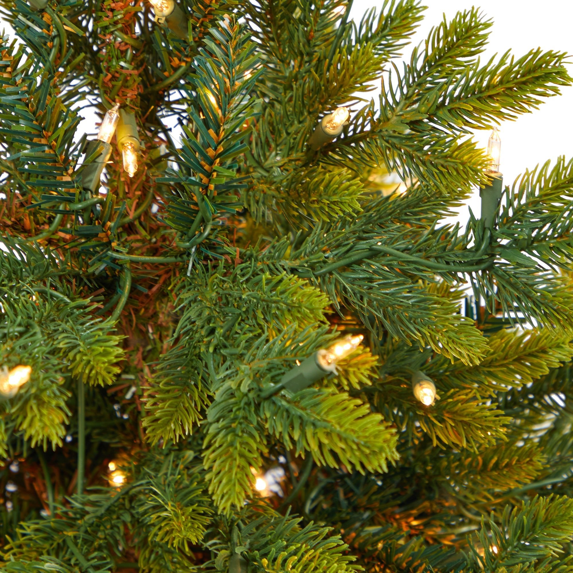 3.5' North Carolina Fir with 150 Clear Lights in Gray Planter | Zigeze