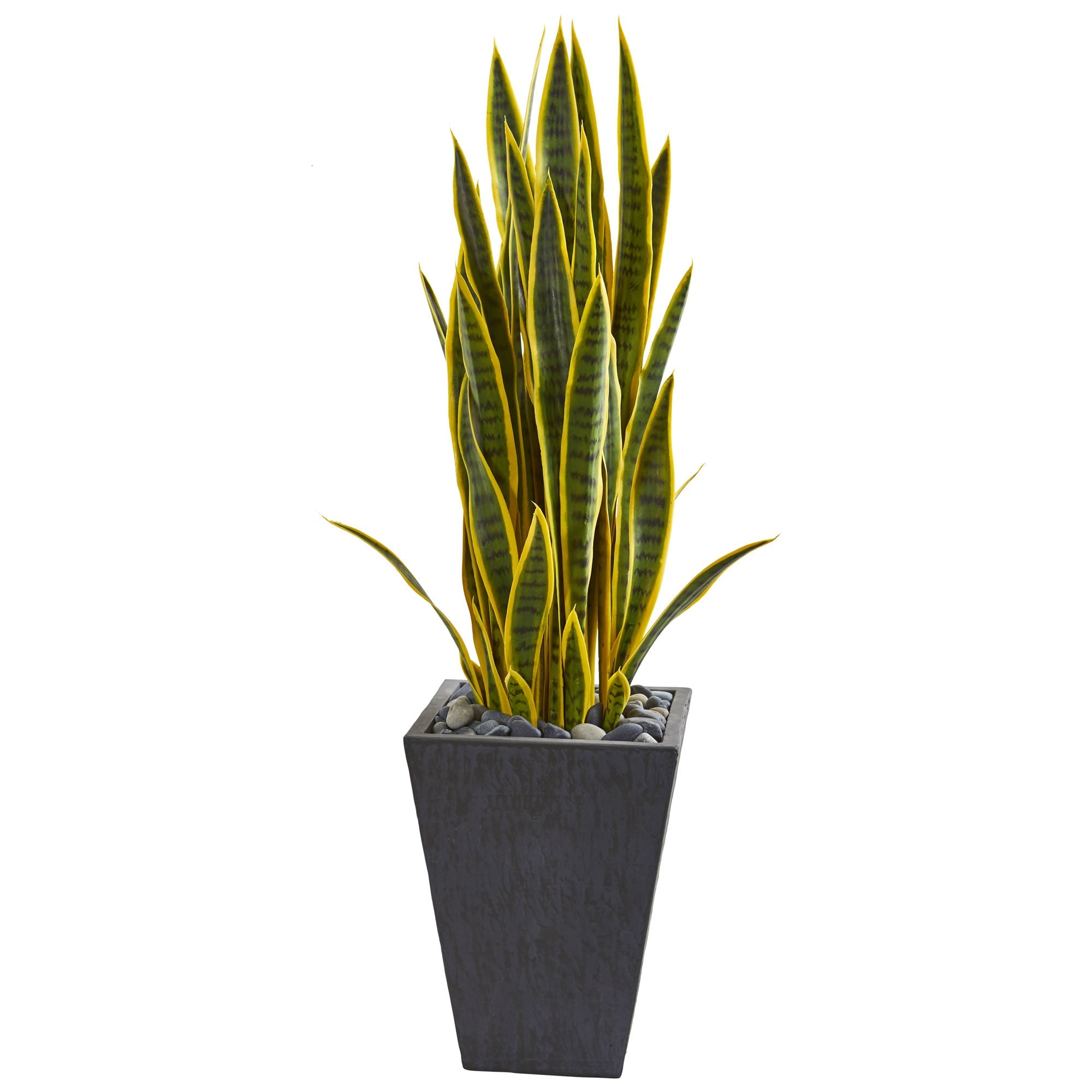 3.5' Sansevieria Artificial Plant in Slate Planter | Zigeze