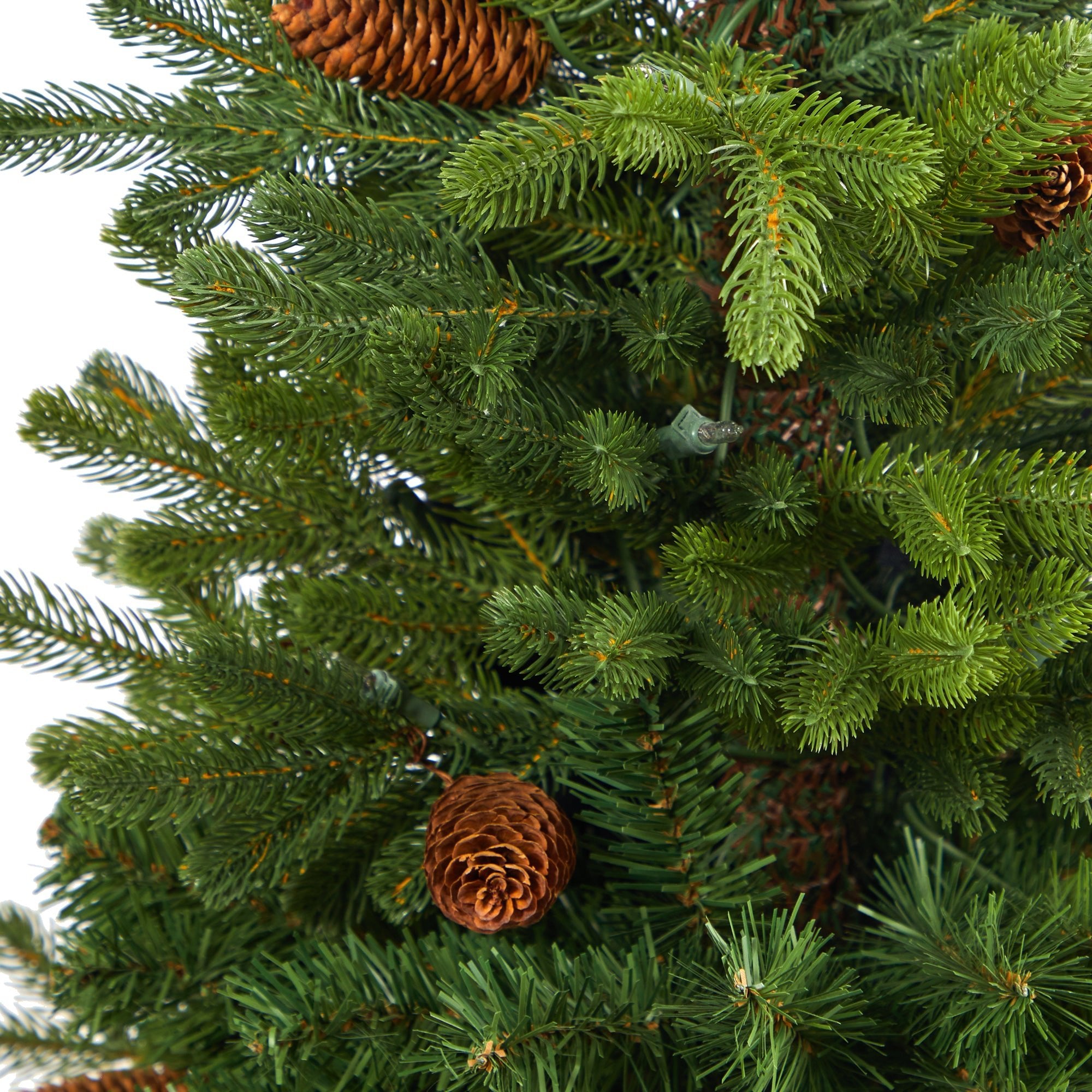 3.5' Yukon Mountain Fir with 50 Clear Lights in White Planter | Zigeze