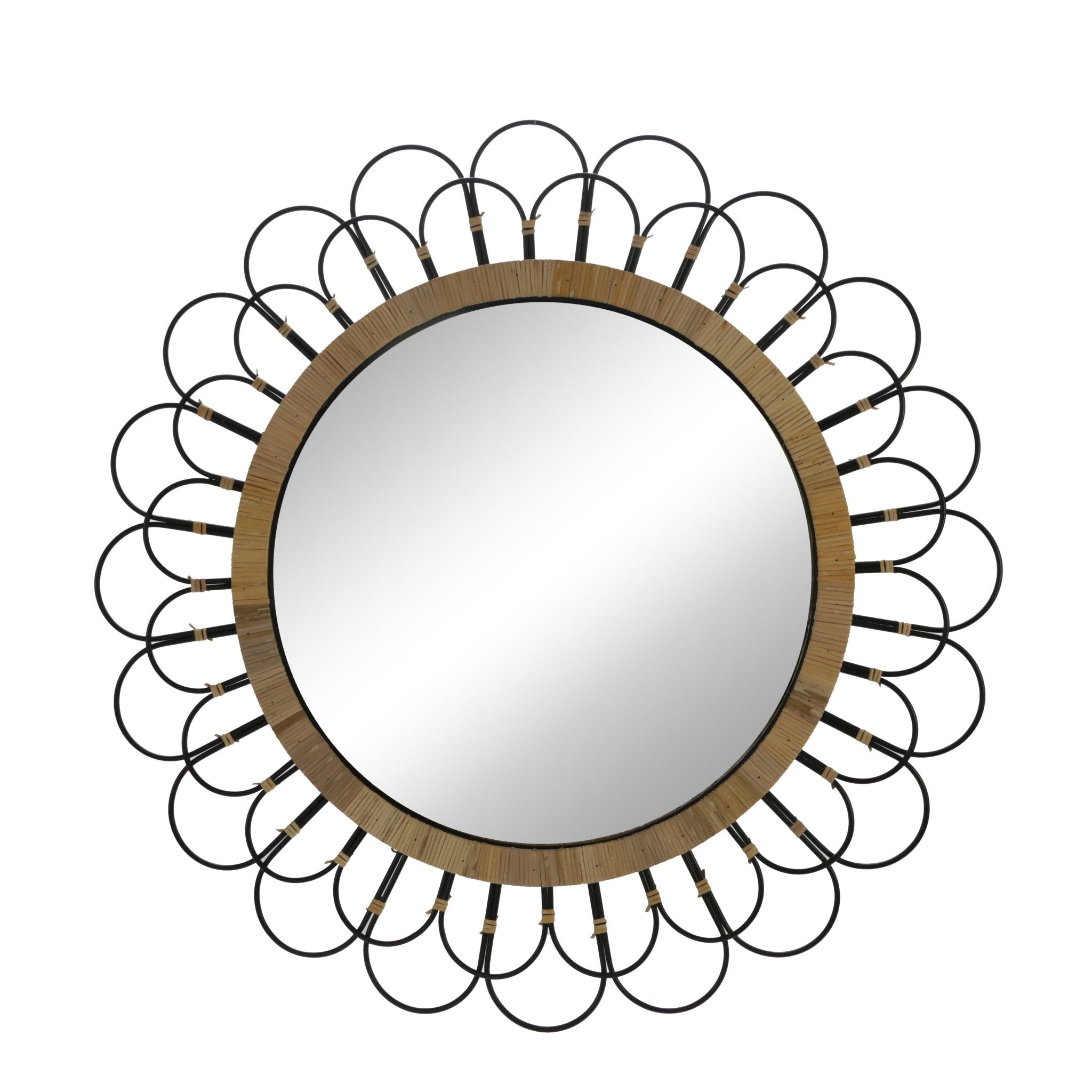 36" Daisy Wall Mirror, Black | Zigeze