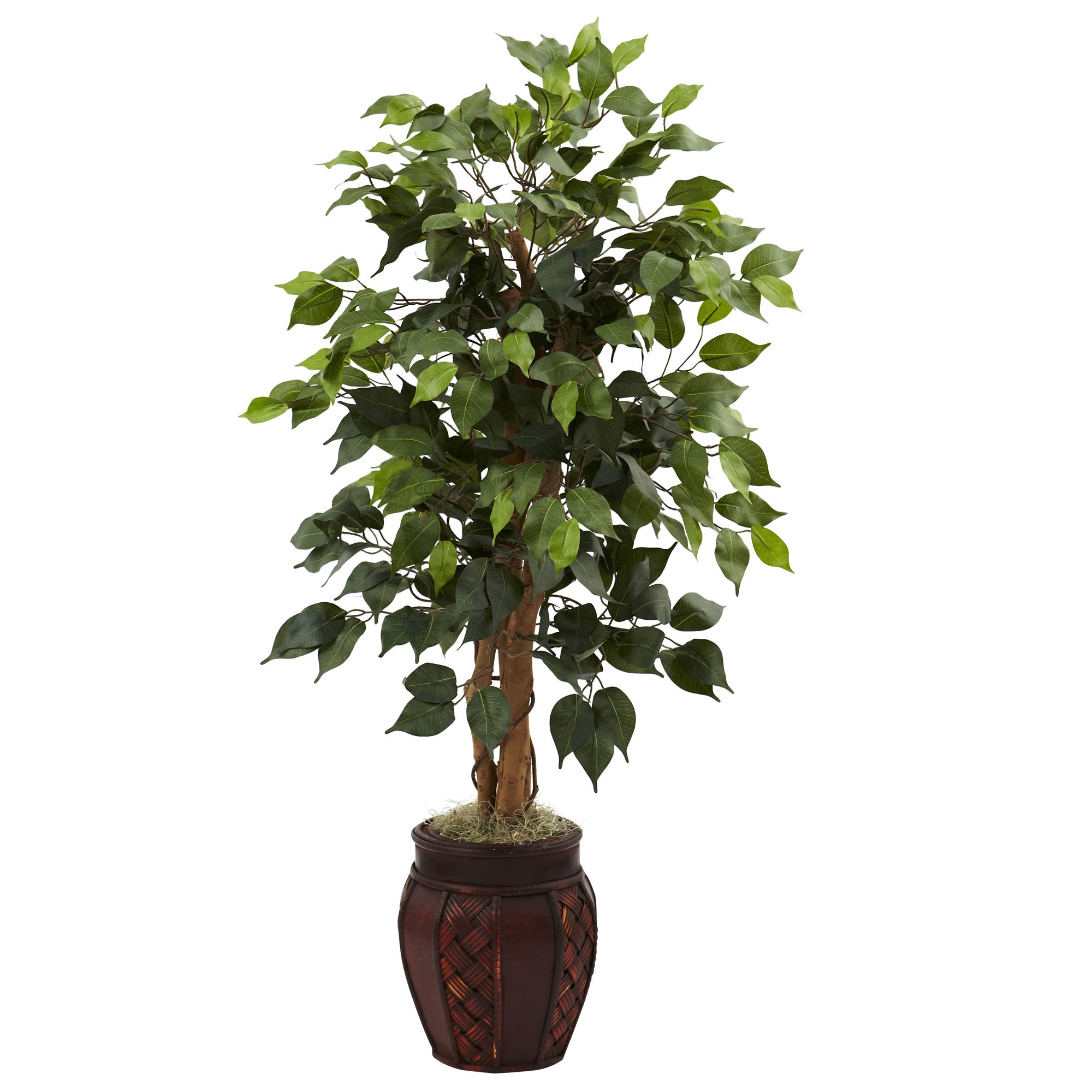 44 - Inch Artificial Ficus Tree in Decorative Planter | Zigeze