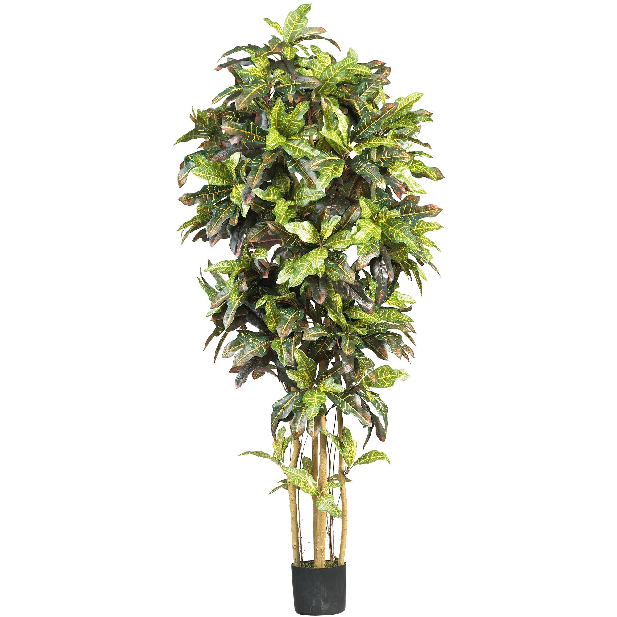 6 - Foot Artificial Croton Silk Tree with Multi - Colored Leaves | Zigeze