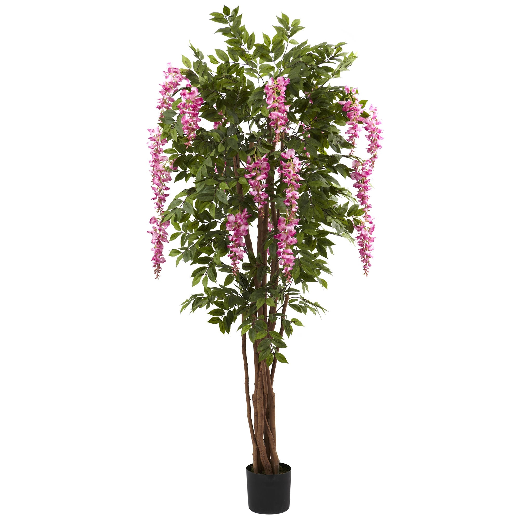 6.5 - Foot Artificial Wisteria Silk Tree with Multiple Trunks | Zigeze