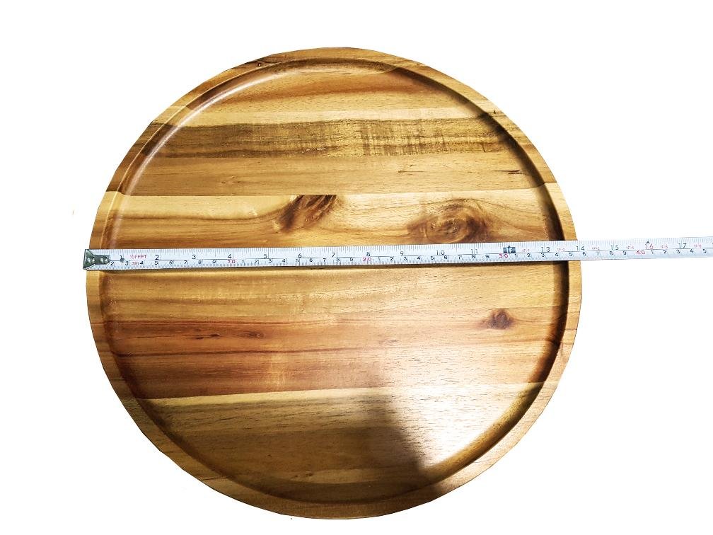 Acacia Wood 14" Round Platters, Set of 3 | Zigeze