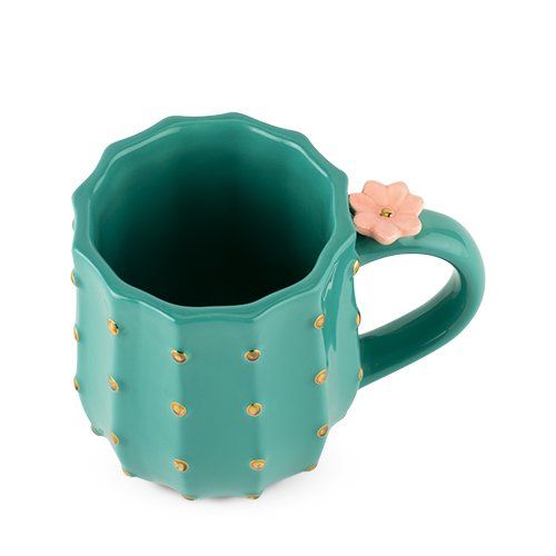 Ceramic Cactus Mug with Gold Accents | Zigeze