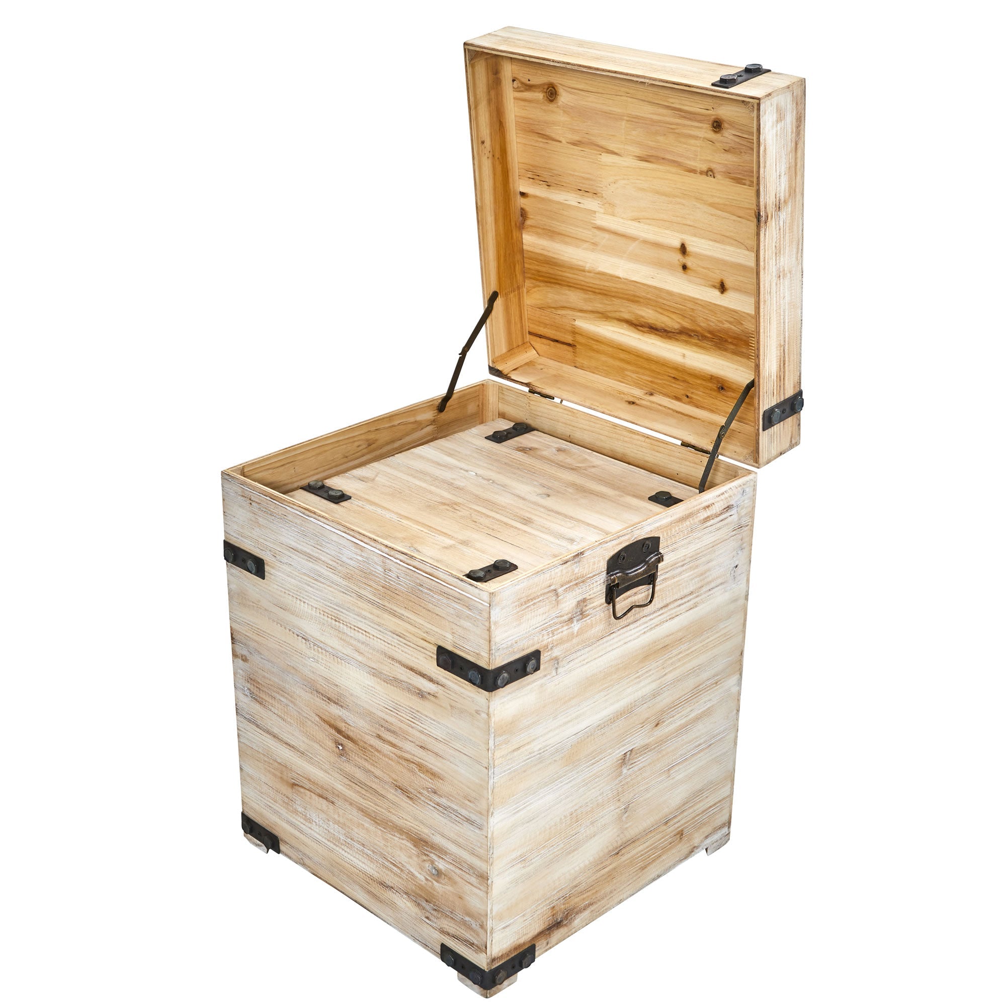 Decorative White Wash Storage Boxes (Set of 2) | Zigeze