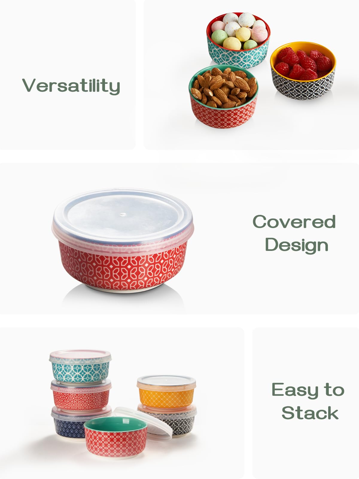 Dipping Bowls with Lids, Set of 6 | Zigeze