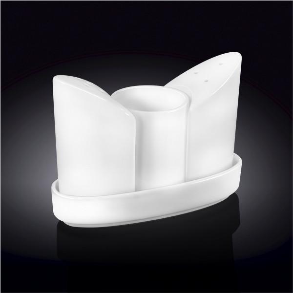 Fine Porcelain Salt & Pepper with Toothpick Holder Set | Zigeze
