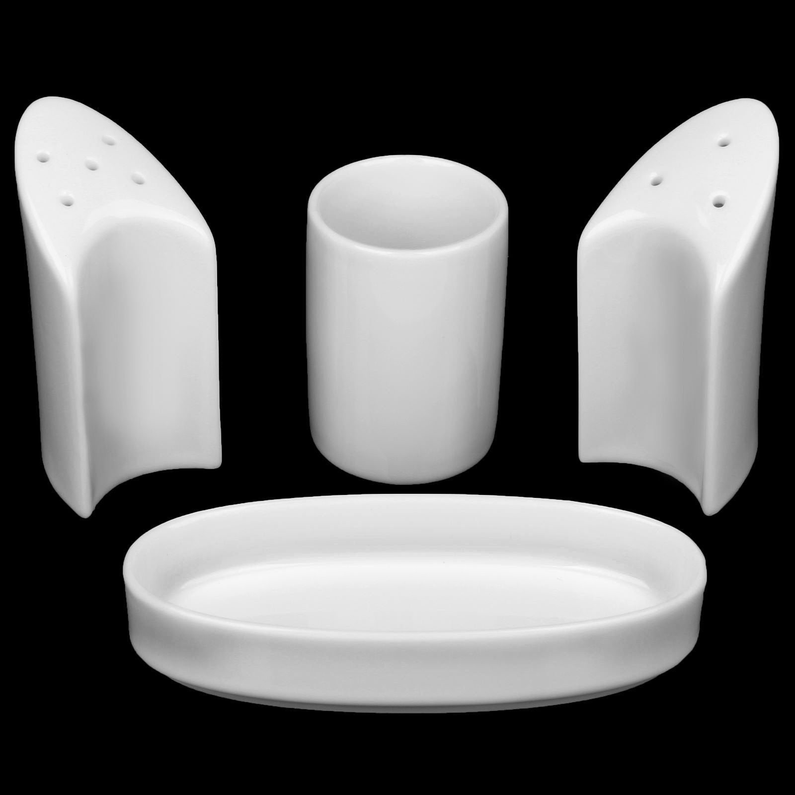 Fine Porcelain Salt & Pepper with Toothpick Holder Set | Zigeze