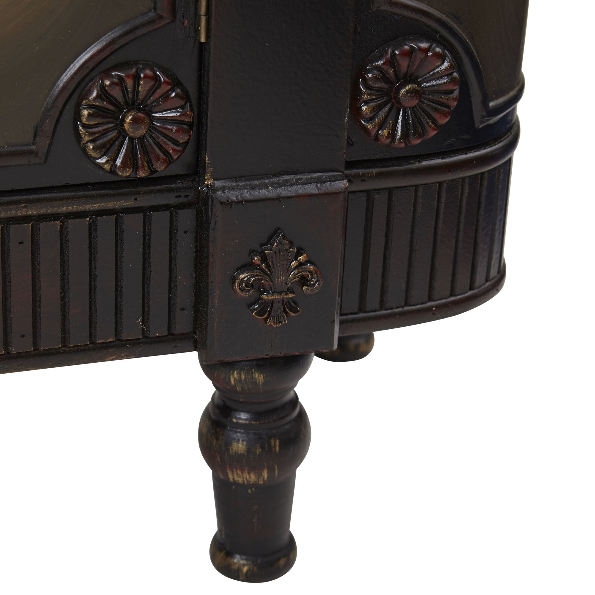 French Vintage Style Floor Cabinet in Brown | Zigeze