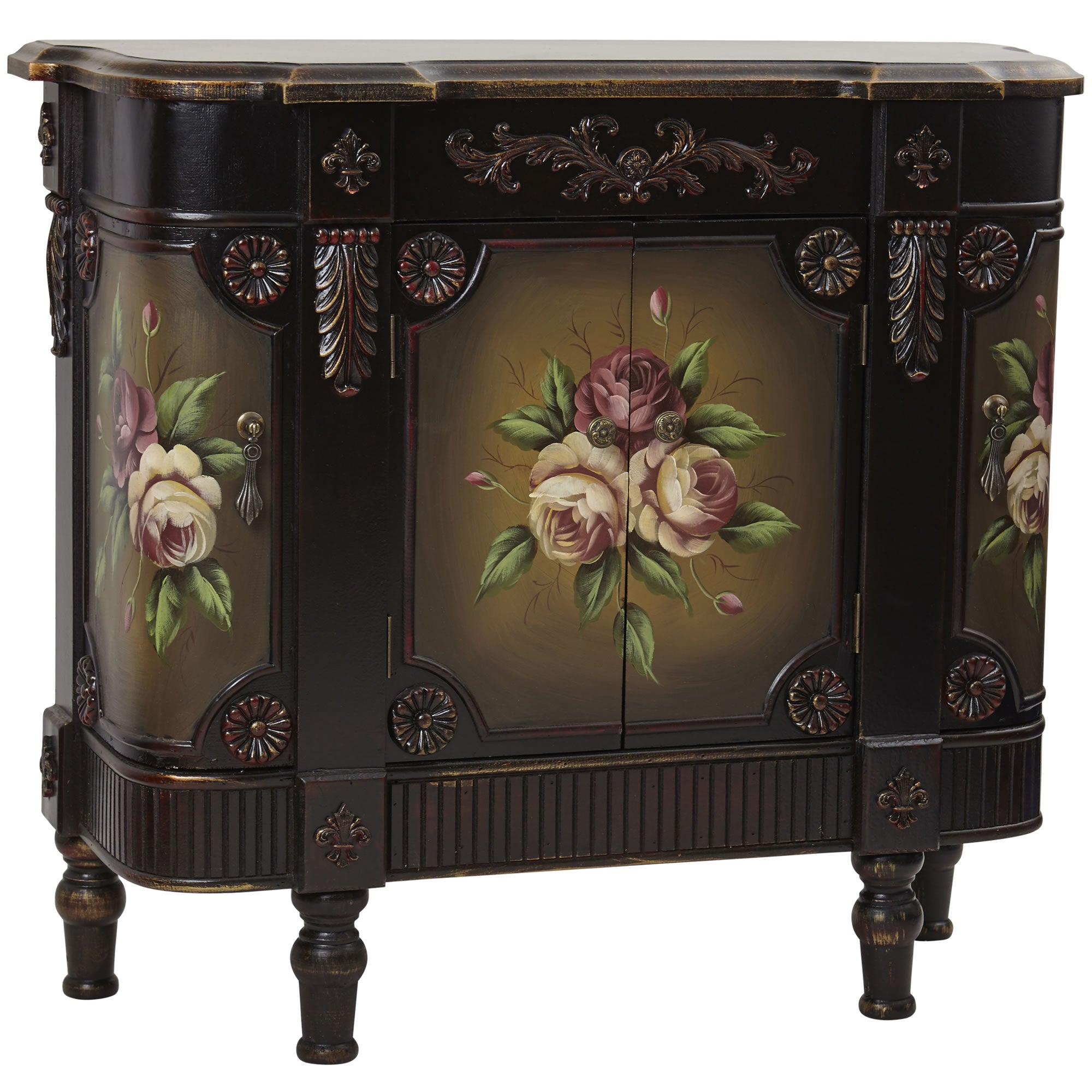 French Vintage Style Floor Cabinet in Brown | Zigeze