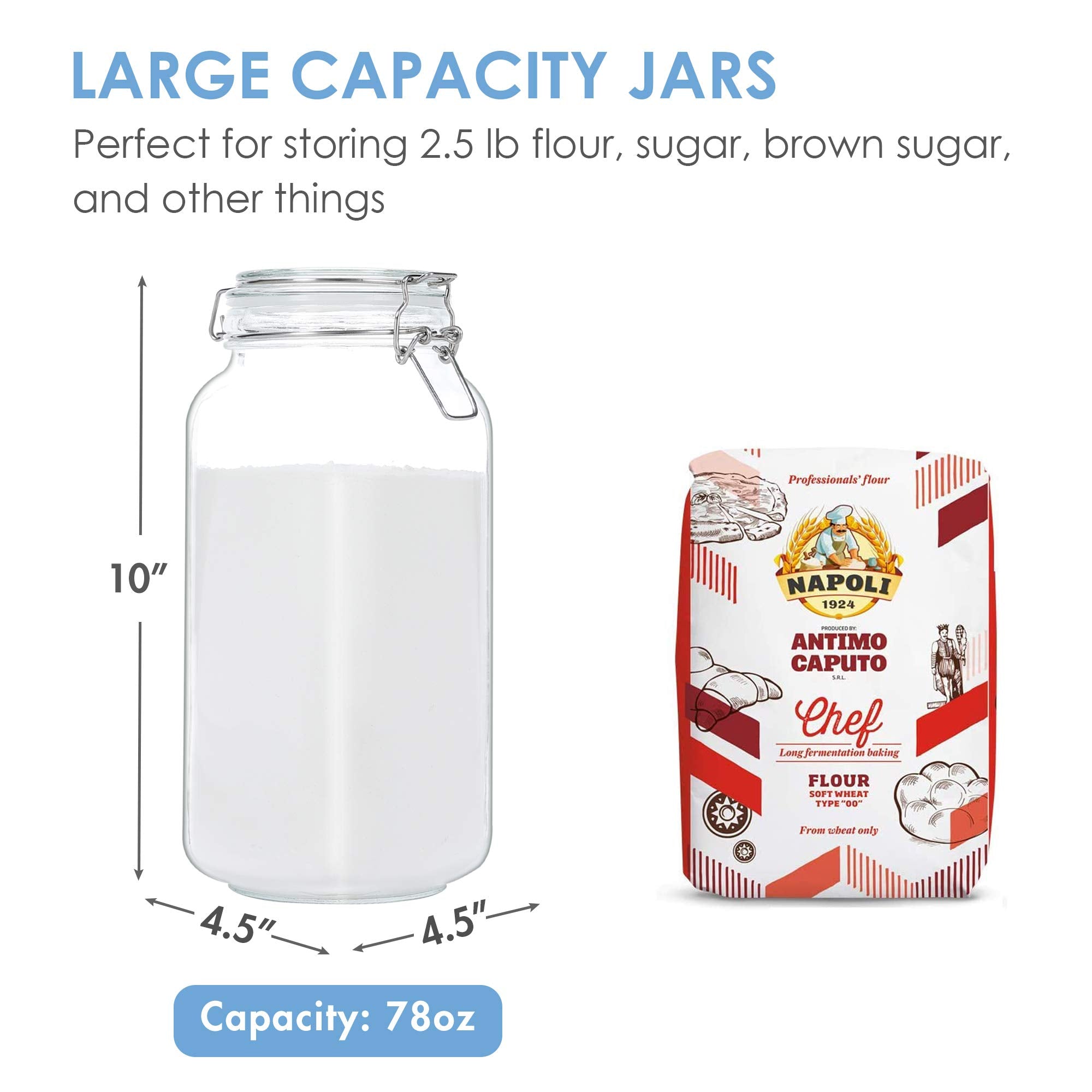 Glass Food Storage Jars, Set of 3 | Zigeze