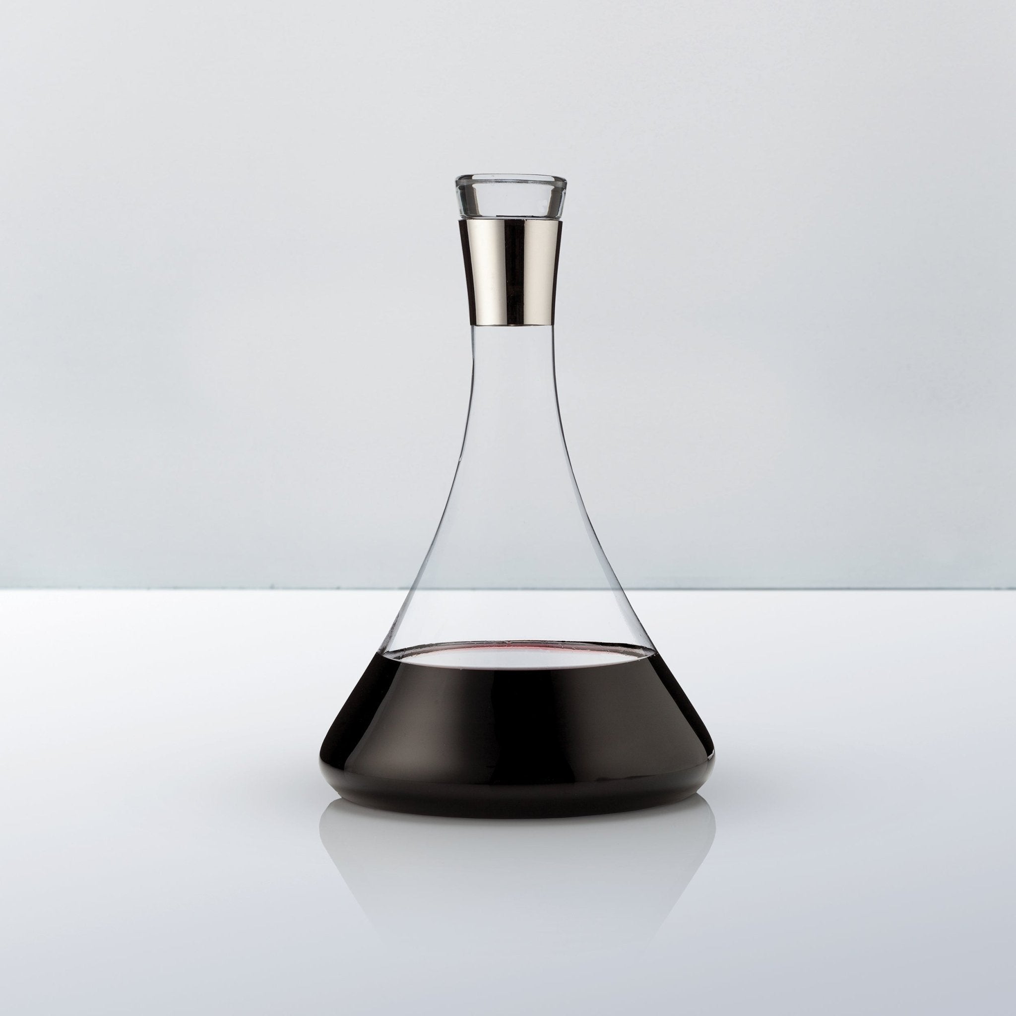 Glass with Chrome Trim 60 - Ounce Decanter | Zigeze