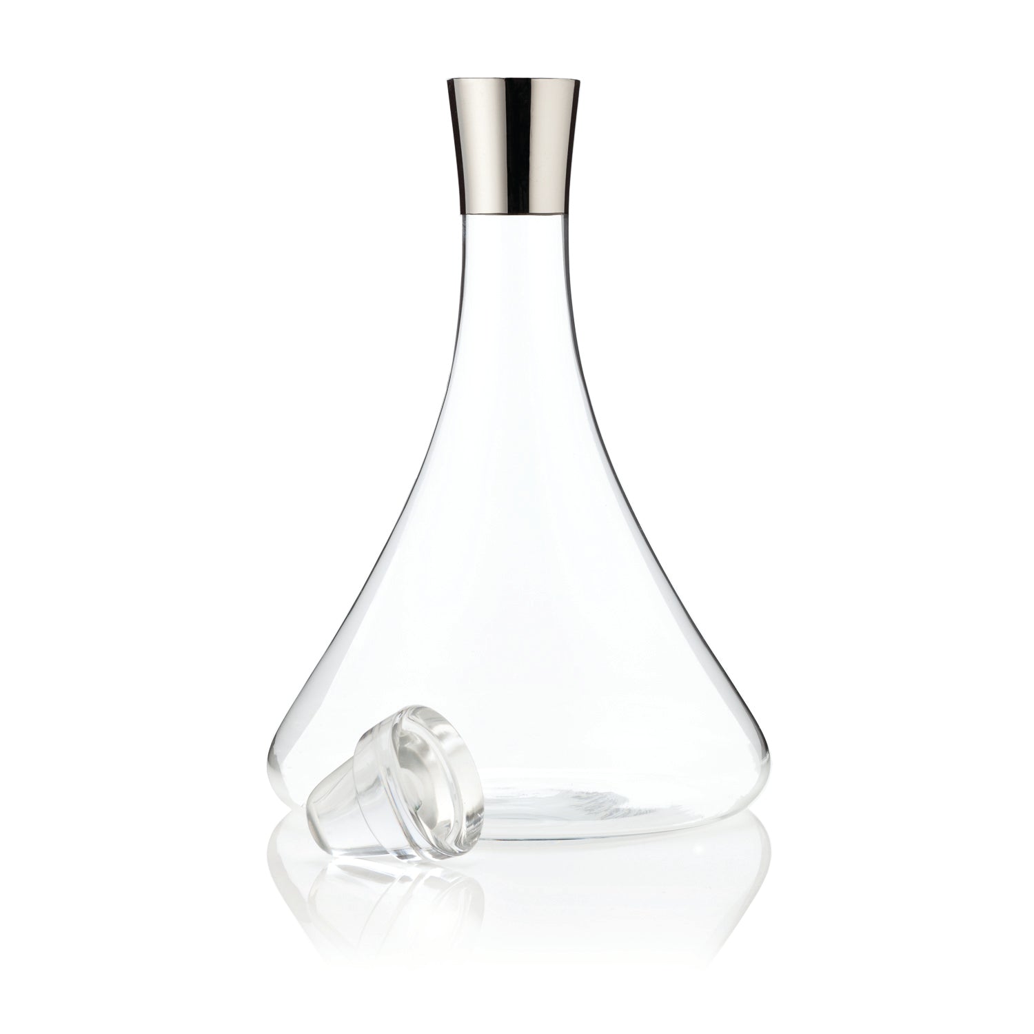 Glass with Chrome Trim 60 - Ounce Decanter | Zigeze