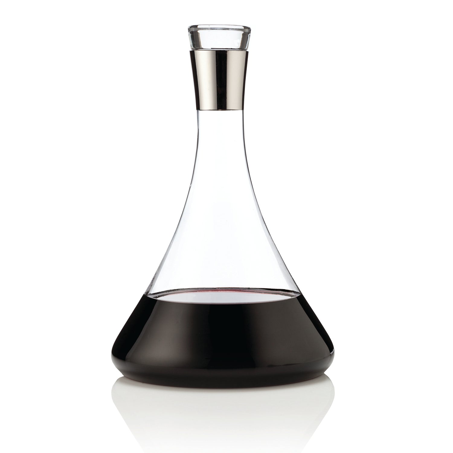 Glass with Chrome Trim 60 - Ounce Decanter | Zigeze