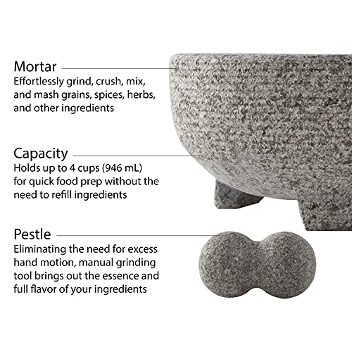 Granite 4 - Cup Molcajete Mortar and Pestle | Zigeze