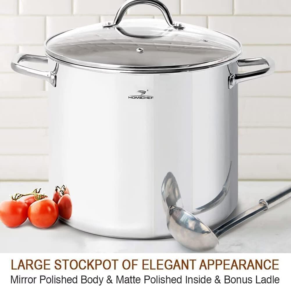Large 16 - Quart Stock Pot with Glass Lid | Zigeze