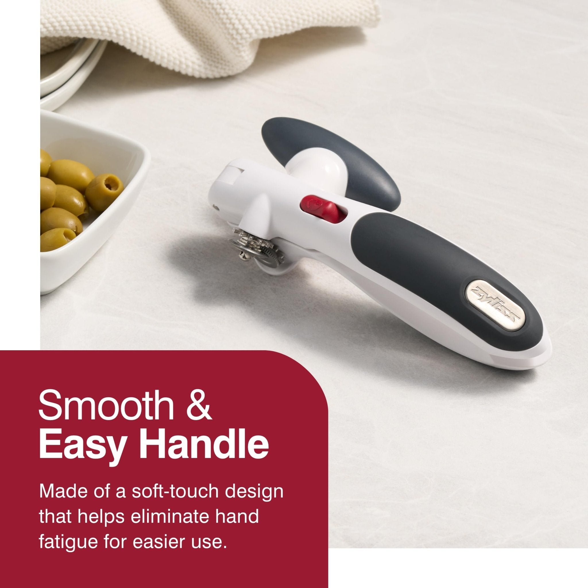 Manual Lock N' Lift Magnetic Can Opener, Gray | Zigeze