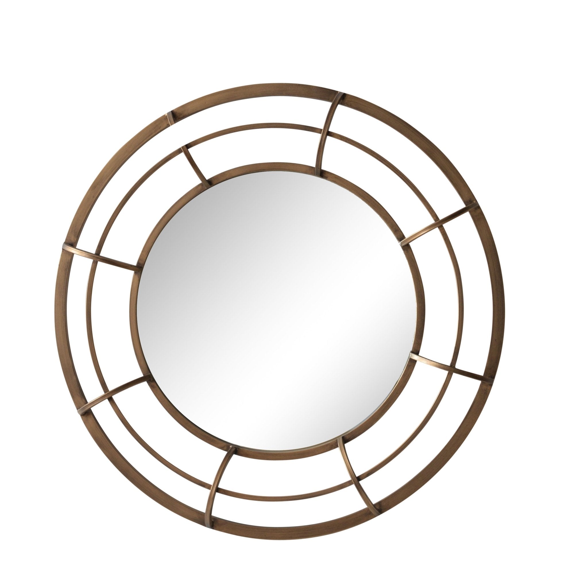 Metal Frame 28" Wall Mirror ,Gold | Zigeze